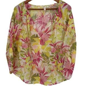 Roller Rabbit Tropical‎ Floral Lightweight Cotton and Silk Women's Size Medium